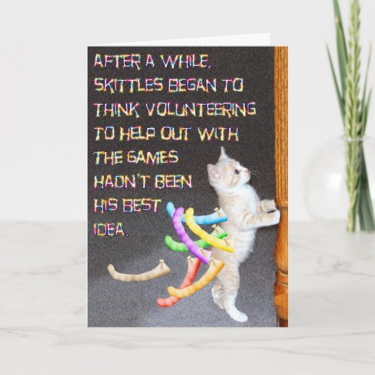 誕生日パーティーでスケートをする カード (正面)