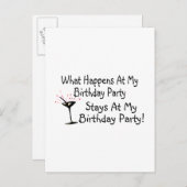 誕生日パーティーで起こったことは私の出産に留まる インビテーションポストカード (正面/裏面)