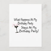 誕生日パーティーで起こったことは私の出産に留まる インビテーションポストカード (正面)