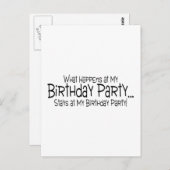 誕生日パーティーで起こったことは私の出産に留まる ポストカード (正面/裏面)