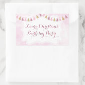 誕生日パーティーにシールを貼る 長方形シール (バッグ)