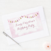 誕生日パーティーにシールを貼る 長方形シール (封筒)