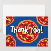 誕生日パーティーのお礼カード ピザトッピング付き サンキューカード (正面/裏面)