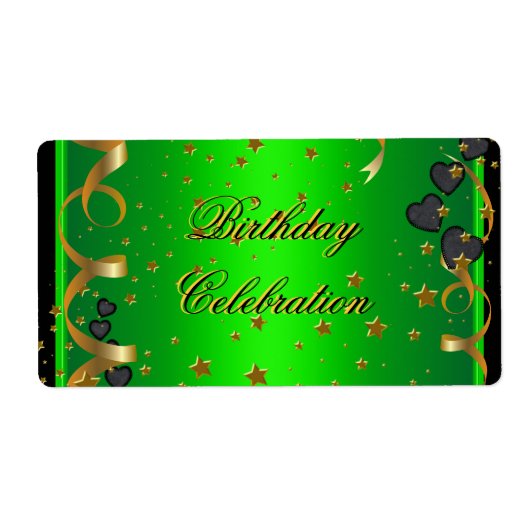 誕生日パーティーのお祝いライムグリーン ラベル (正面)