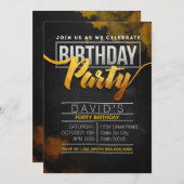 誕生日パーティーのお祝い 招待状 (正面/裏面)
