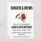 誕生日パーティーのお誘い（ビール＆バーベキュー） 招待状 (正面/裏面)