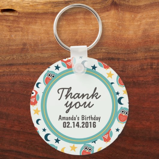 誕生日パーティーのお願いギフトキーチェーンありがとう キーホルダー (正面)
