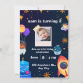 🎉 誕生日パーティーのご招待 | オーダーメイドの特別なパーティー 招待状 (正面)