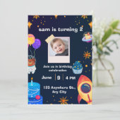 🎉 誕生日パーティーのご招待 | オーダーメイドの特別なパーティー 招待状 (スタンド正面)