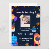 🎉 誕生日パーティーのご招待 | オーダーメイドの特別なパーティー 招待状 (正面/裏面)