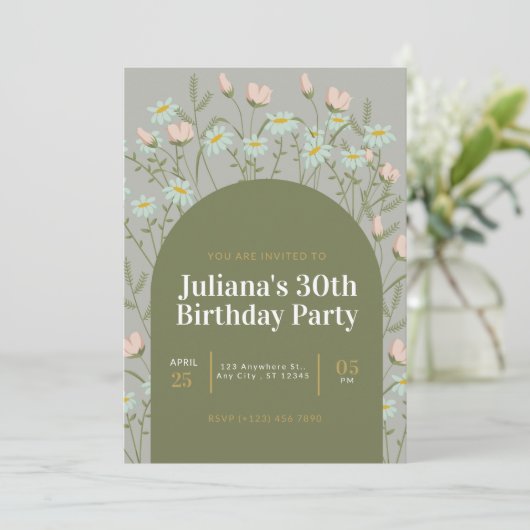 誕生日パーティーのご案内 招待状 (スタンド正面)