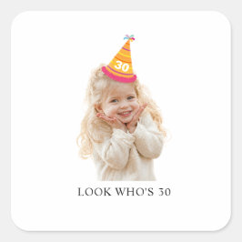 誕生日パーティーのためのカスタムフォトテキスト スクエアシール