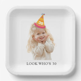 誕生日パーティーのためのカスタムフォトテキスト ペーパープレート