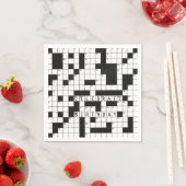 誕生日パーティーのためのクロスワードパズル スタンダードカクテルナプキン (インサイチュ)