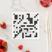 誕生日パーティーのためのクロスワードパズル スタンダードカクテルナプキン (インサイチュ)