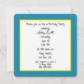 誕生日パーティーのための黄色のアヒルのユーモア 招待状 (裏面)