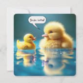 誕生日パーティーのための黄色のアヒルのユーモア 招待状 (正面)