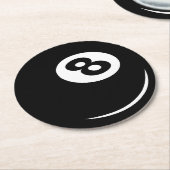 誕生日パーティーのための黒い8つのボールコースター ラウンドペーパーコースター (アングル)