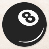 誕生日パーティーのための黒い8つのボールコースター ラウンドペーパーコースター (正面)