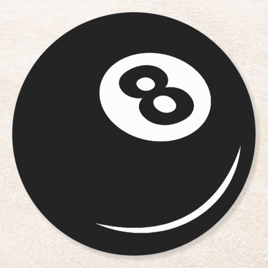 誕生日パーティーのための黒い8つのボールコースター ラウンドペーパーコースター (正面)
