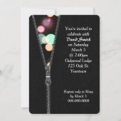 誕生日パーティーのイルミネーション付きジッパー招待状 招待状 (正面)