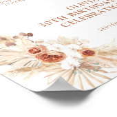 誕生日パーティーのウェルカムサイン | Bohoパンパスグラス ポスター (角)