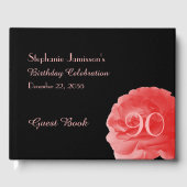 誕生日パーティーのサイン帳コーラルピンクローズ ゲストブック (正面)