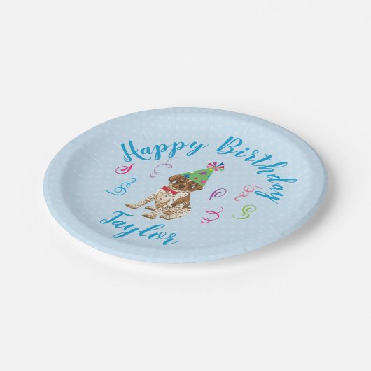 誕生日パーティーのドイツ語の短縮案内 ペーパープレート (アングル)