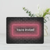 誕生日パーティーのネオンの壁にサイン 招待状 (スタンド正面)