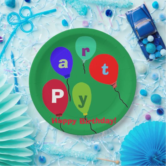 誕生日パーティーのバルーン ペーパープレート (パーティー)