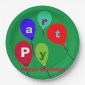 誕生日パーティーのバルーン ペーパープレート (正面)