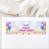 誕生日パーティーのバルーン ラベル (インサイチュ)