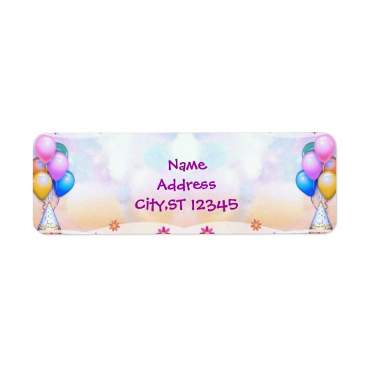 誕生日パーティーのバルーン ラベル (正面)