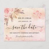 誕生日パーティーのパンパ赤面予算の保存日付 チラシ (正面)