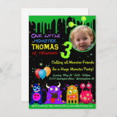 誕生日パーティーのパーソナライズされた招待状写真の追加 招待状 (正面/裏面)