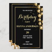 誕生日パーティーのパーソナライズ招待状 招待状 (正面/裏面)