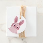 誕生日パーティーのピンクのウサギラベル フェイバータグ (インサイチュ)