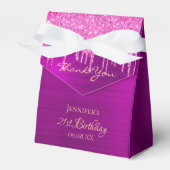 誕生日パーティーのピンクのグリッター感謝していが乾く フェイバーボックス (正面サイド)
