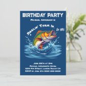 誕生日パーティーのフィッシュ 招待状 (スタンド正面)