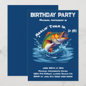 誕生日パーティーのフィッシュ 招待状 (正面/裏面)