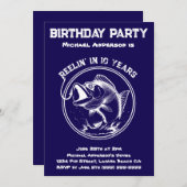 誕生日パーティーのフィッシュ 招待状 (正面/裏面)