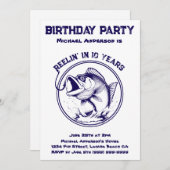 誕生日パーティーのフィッシュ 招待状 (正面/裏面)
