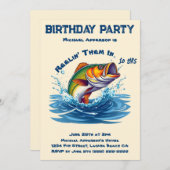 誕生日パーティーのフィッシュ 招待状 (正面/裏面)