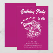 誕生日パーティーのフィッシュ 招待状 (正面/裏面)