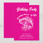 誕生日パーティーのフィッシュ 招待状 (正面/裏面)