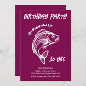 誕生日パーティーのフィッシュ 招待状 (正面/裏面)