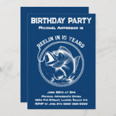 誕生日パーティーのフィッシュ 招待状 (正面/裏面)