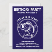 誕生日パーティーのフィッシュ 招待状 (正面)