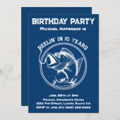 誕生日パーティーのフィッシュ 招待状 (正面/裏面)