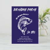 誕生日パーティーのフィッシュ 招待状 (スタンド正面)